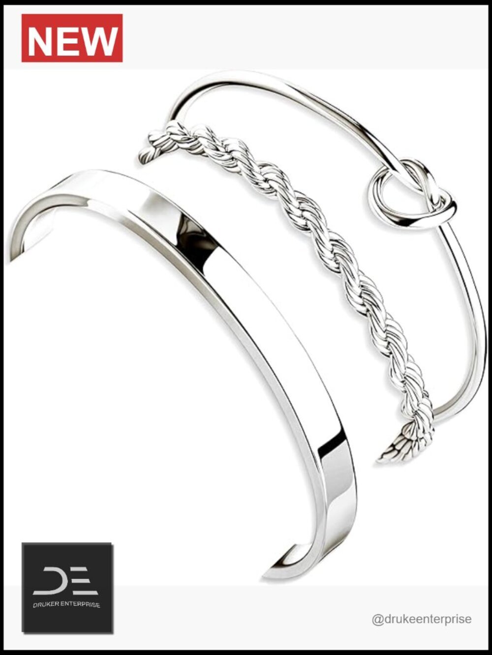 925 Sterling Silver Bracelet Set, Trendy Tennis Bangle Cuff Jewelry 14K Gold